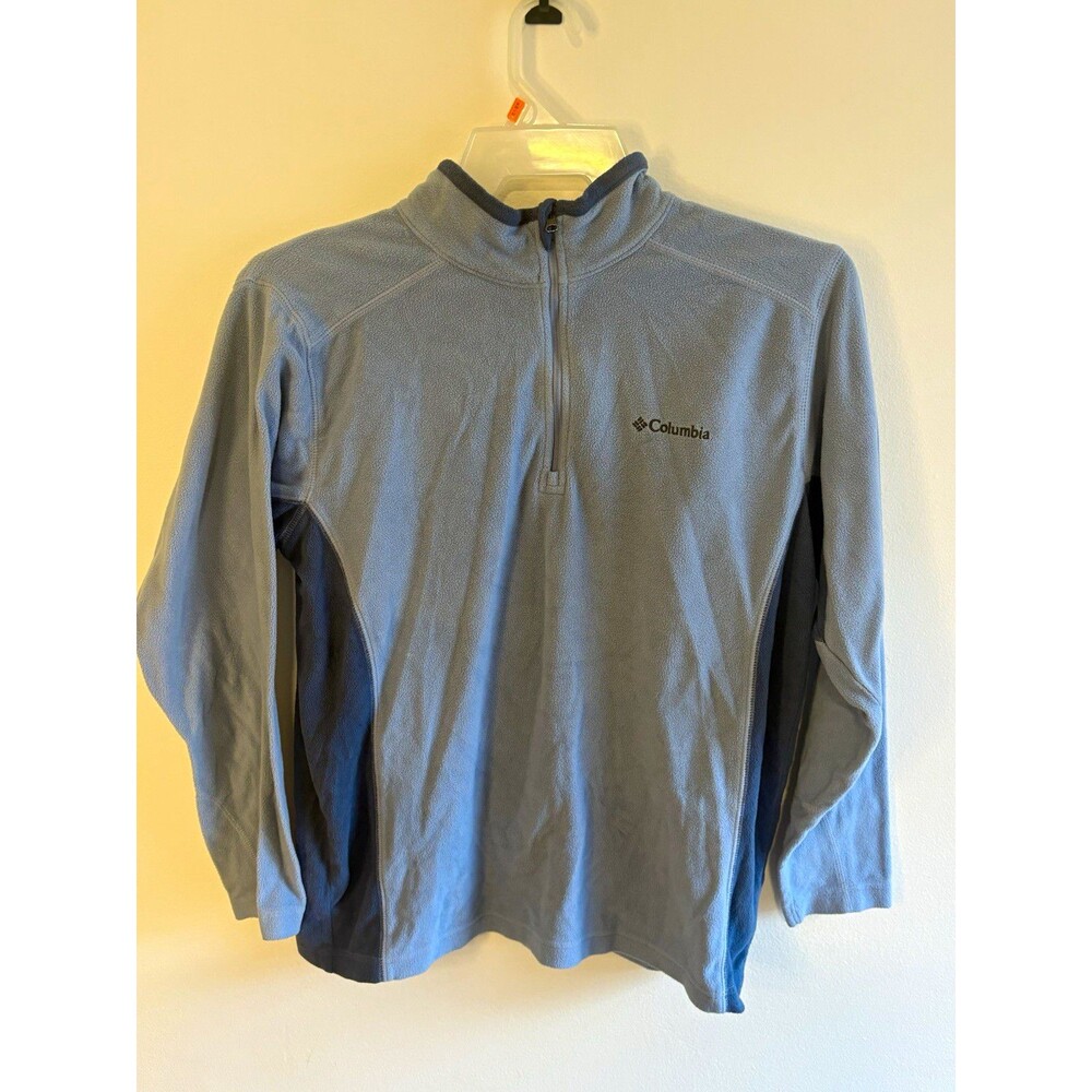 Columbia Men’s M Blue 1/4 Zip Mock Neck Fleece Logo Pullover Sweatshirt